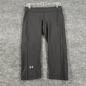 Under Armour Womens Leggings Pants Large Black Capri Activewear Gym Yoga Lift